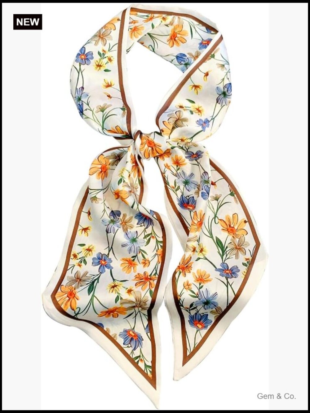 Silky Thin Long Scarf for Women - Head Scarf, Hair Accessory, Purse Bag Scarf